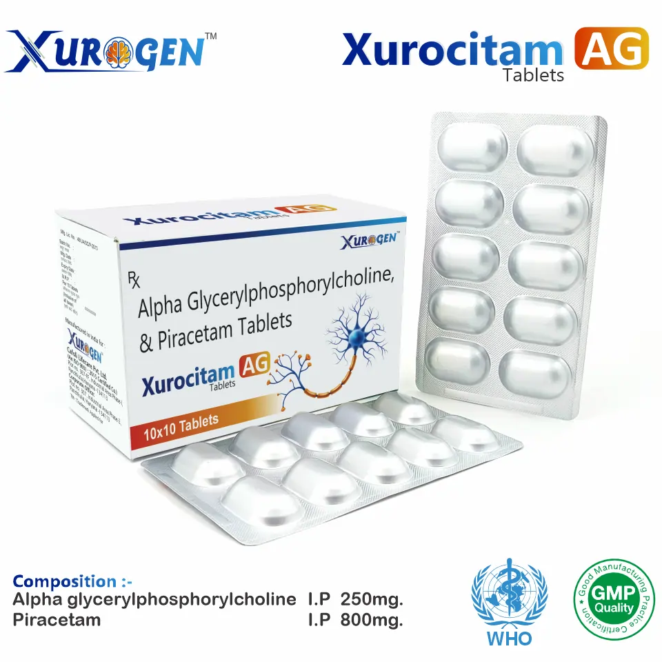 Alpha Glycerylphosphorylcholine 250mg + Piracetam 800mg Tablet PCD Pharma Franchise